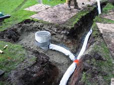Drainage system connected to Catch Basin.