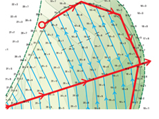 Sample schematic drawing: Survey and Design of a Greens Slit Drainage system.