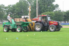 Laser grade control; slit installation.