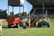 Slit draining the International Equestrian Arena at Spruce Meadows, Calgary, Alberta.