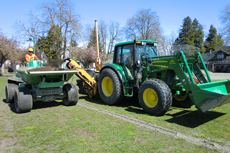 Slit draining at Connaught Rugby Field, Vancouver, B.C.